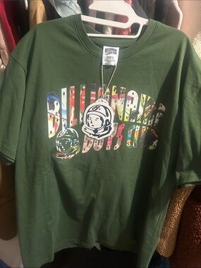 Billionaire Boys Club Green Tee with Multicolor Logo